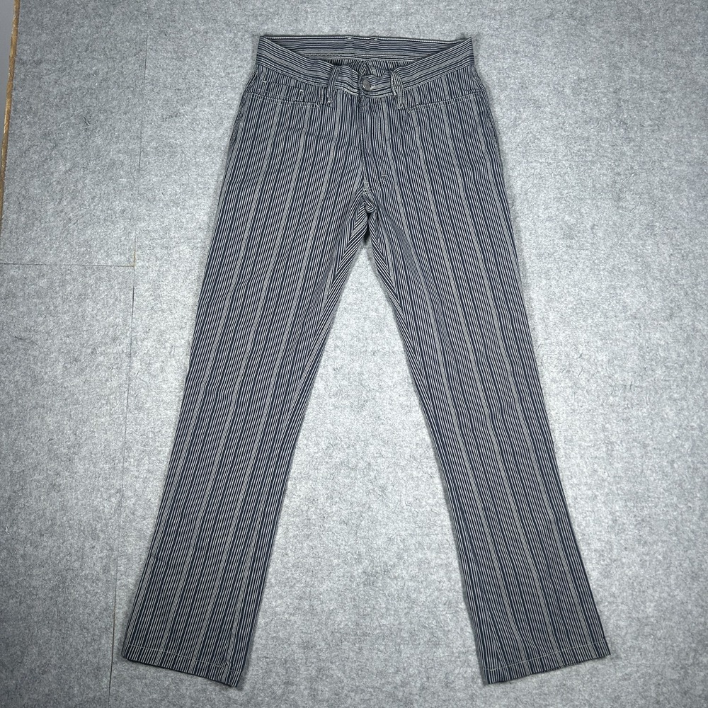 Vintage Diesel Pants Womens 29 Navy/White Striped Y2K Hickory Stripe Low Rise